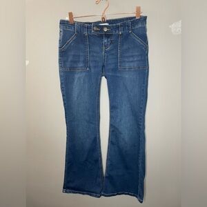 BDG Urban Outfitters Jeans Womens 26 Dark Wash Micro Flare Flap Pockets Hipster